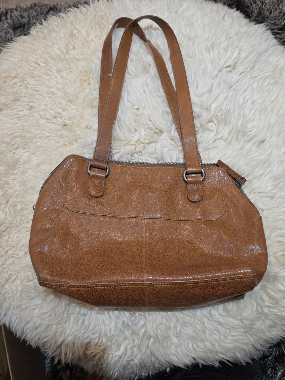 Classic Tan Shoulder Tote Bag - Unbranded